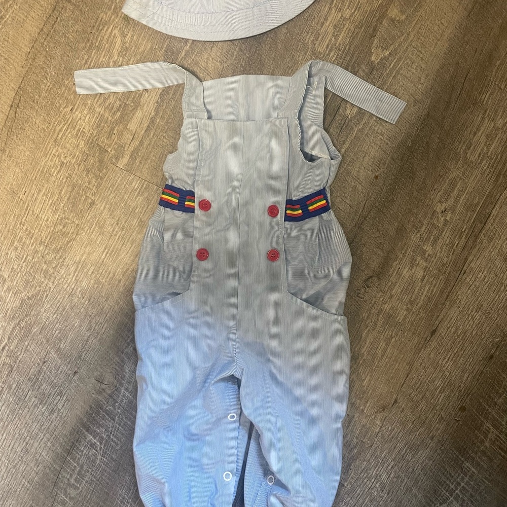 Kids Blue Overalls with Hat